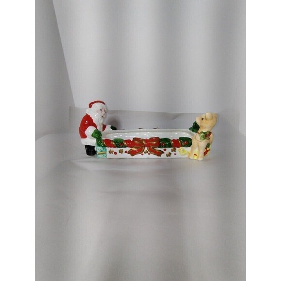 Vintage‎ World Bizaar Holiday Collection Santa, Reindeer,13" Cracker Server - Picture 10 of 11
